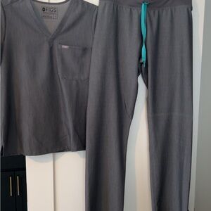 Figs Livingston Basic Scrub Pant - Graphite - Small TALL